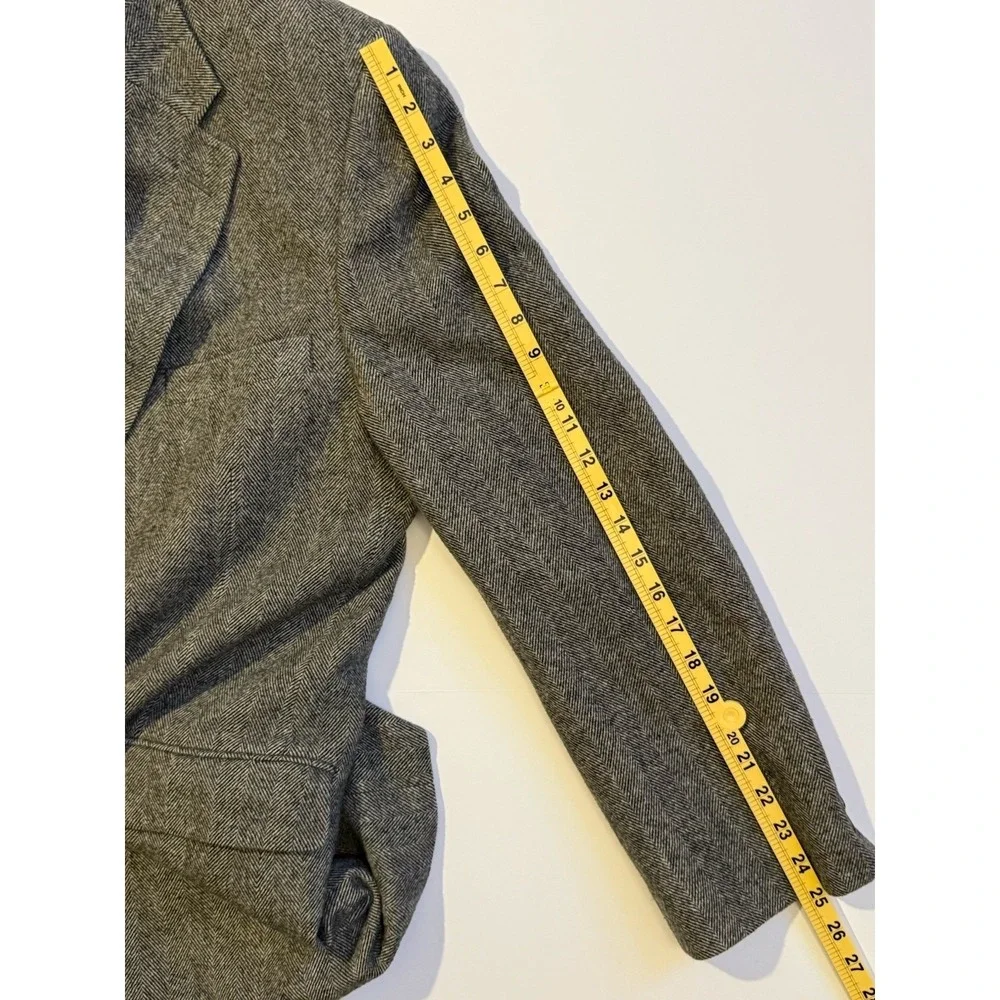 Bert Pulitzer‎ 46L Gray Herringbone Wool Blazer Sport Coat Mens Long
